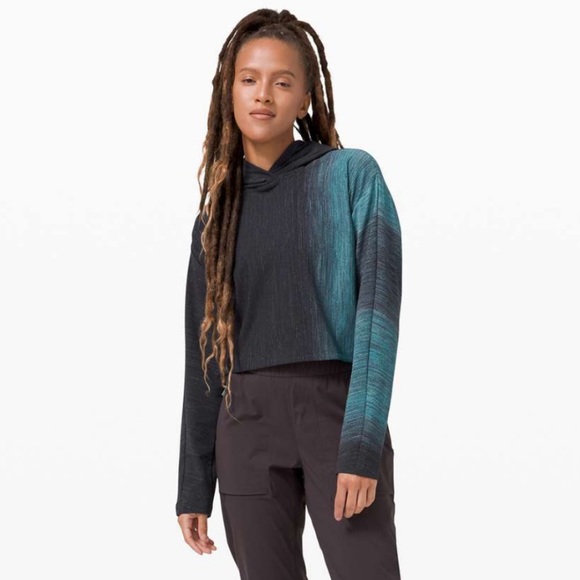 Lululemon Varsa Hoodie *lululemon lab - Aurora Glow Jacquard Black True Navy - Picture 2 of 6